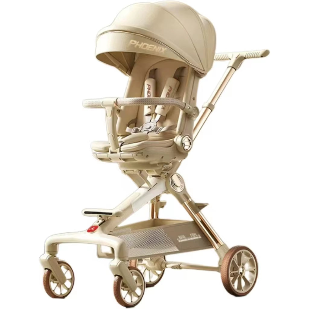 Fold Infant Bidirectional Shock Absorption Baby Handcart Reclining Out Shade Cortex Seat