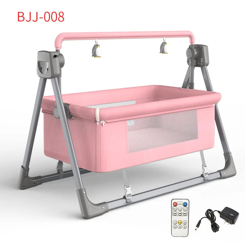 Custom Multi-Function Electric Baby Rocking Cradle Bed Easy Foldable Baby Bassinet with Music Mosquito Net Electronic Baby Swing