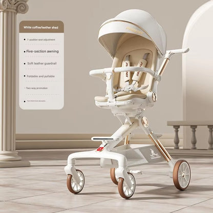 Fold Infant Bidirectional Shock Absorption Baby Handcart Reclining Out Shade Cortex Seat