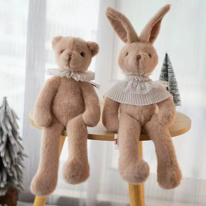 35Cm Teddy Bear with Scarf Stuffed Animals Cute Cuddle Bunny Dolls Children Birthday Gift Pillow Home Living Room Decoration