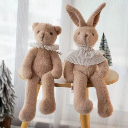 35Cm Teddy Bear with Scarf Stuffed Animals Cute Cuddle Bunny Dolls Children Birthday Gift Pillow Home Living Room Decoration