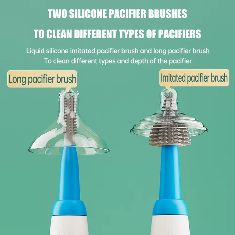 Electric Baby Bottle Brush 1500Mah Multipurpose Silicone Cordless Infants Babe Milk Bottle Nipple Clean Brushes with Extensions