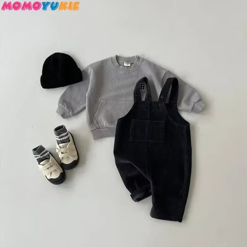 Newborn Clothes Boy'S Corduroy Jumpsuit 2023 Autumn Winter Jumpsuits Baby Kids Clothes Girl'S Romper Casual Bib Pants Overalls