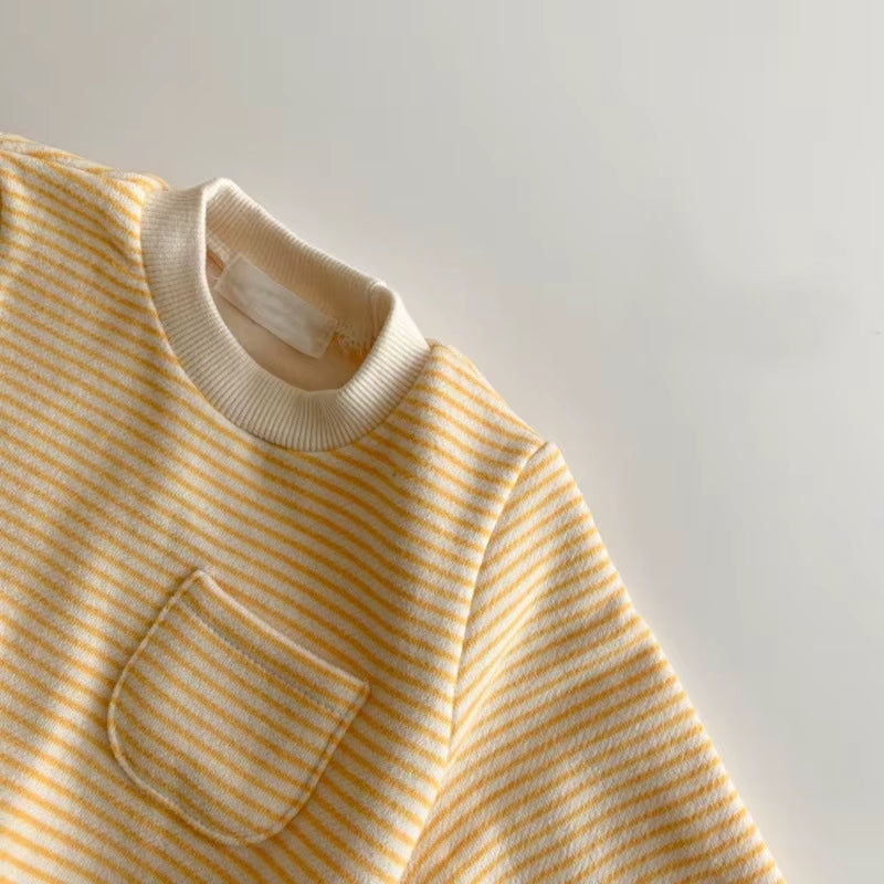 2025 Autumn New Baby Boy Girl Long Sleeve Romper Cotton Newborn Fashion Striped Jumpsuit Infant Simple Casual Clothes 0-24M