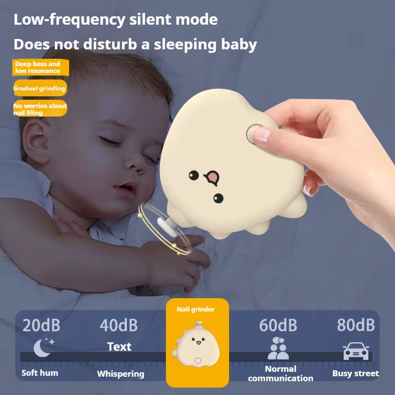 JUSTLANG Rechargeable Newborn Electric Nail Clipper Baby Anti-Clamping Scissors Baby Nail Scissors Set Baby Nail Grinder