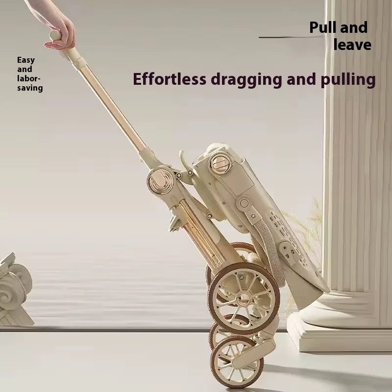 Fold Infant Bidirectional Shock Absorption Baby Handcart Reclining Out Shade Cortex Seat