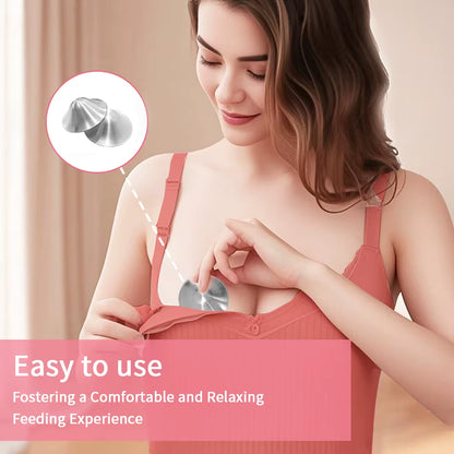 The Original Silvering Nursing Cups - Tri-Laminate Silver-Nipple Shields for Nursing Newborn -Breastfeeding Essentials - Protect