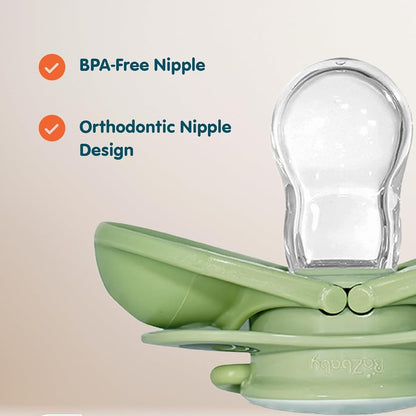 Keep-It-Kleen Baby Pacifier 2-Pack Closes When Dropped - Bpa-Free Silicone Orthodontic Nipple, Ideal for Travel, Nipple Stays Clean, 0-36 Months - Panda/Sloth Design