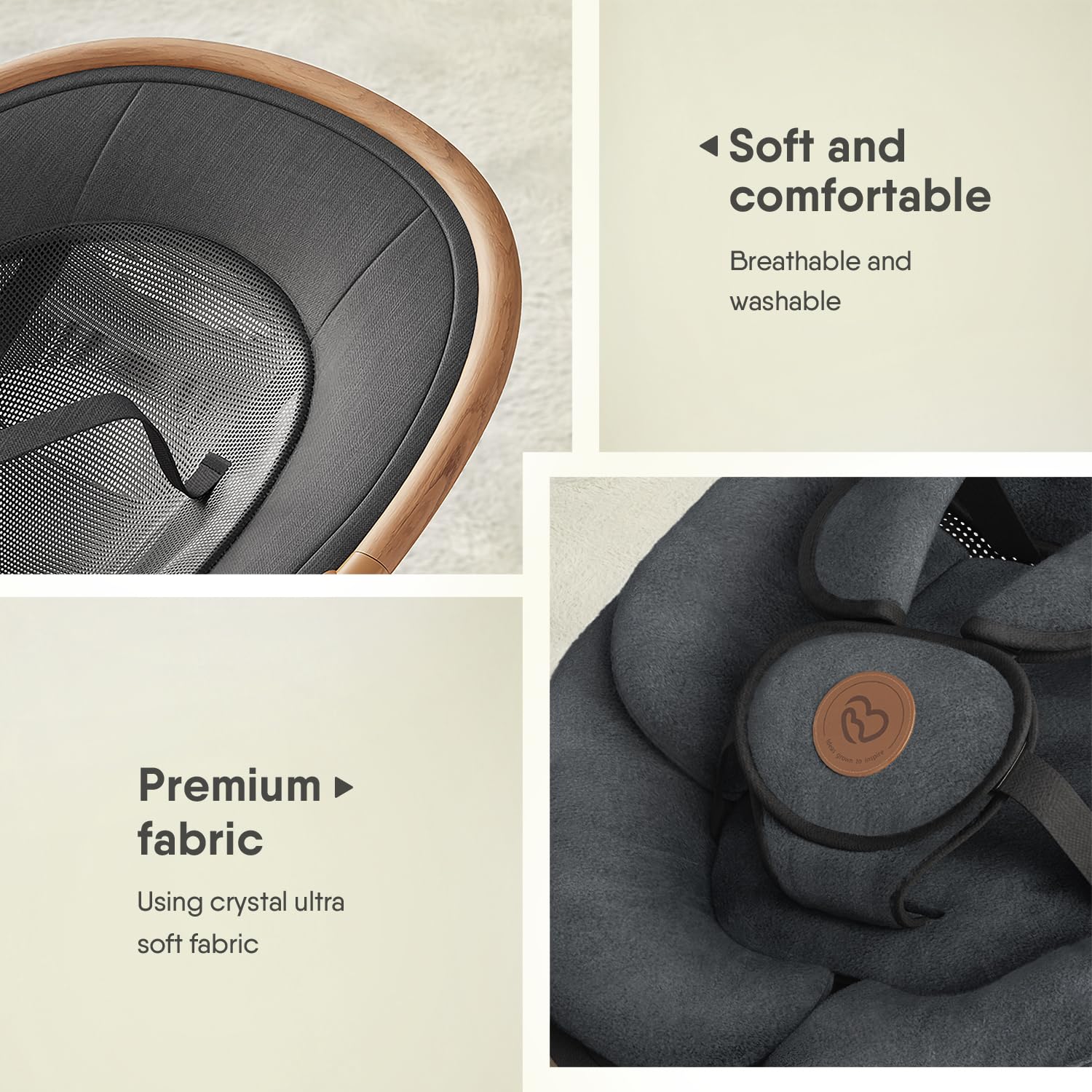 Baby Swings for Infants,  Bluetooth Infant Swing with Music Speaker with 3 Seat Positions, 5 Speeds and Remote Control - Portable Baby Swing for Indoor and Outdoor (Black)