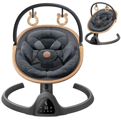 Baby Swings for Infants,  Bluetooth Infant Swing with Music Speaker with 3 Seat Positions, 5 Speeds and Remote Control - Portable Baby Swing for Indoor and Outdoor (Black)