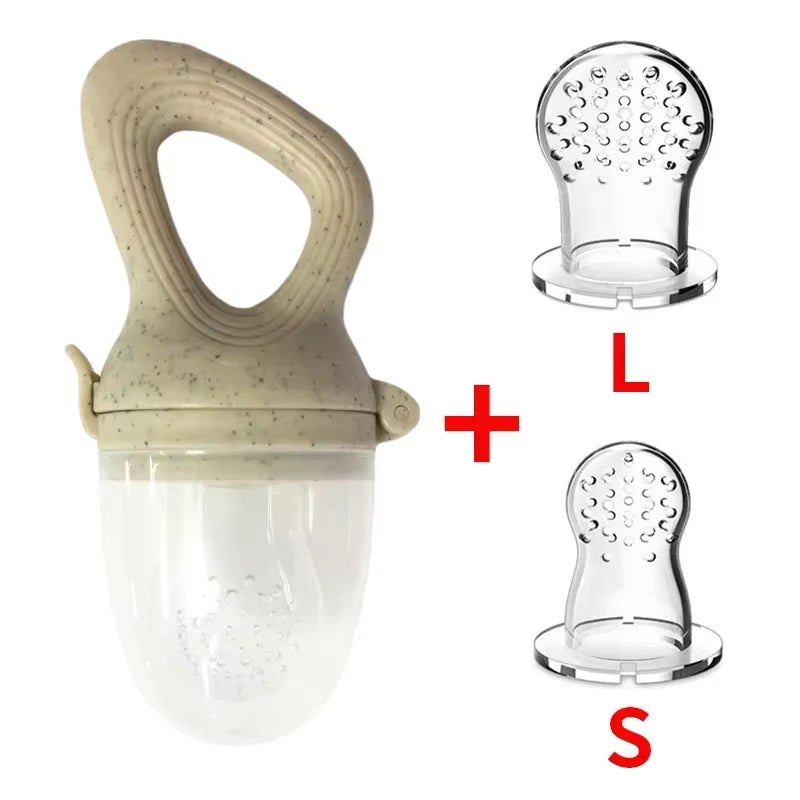 Baby Fresh Fruit Food Feeder Pacifier with BPA Free Silicone Pouch Infant Teething Toy Baby Supplement Food Feeding Soother