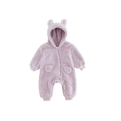 Autumn Spring Clothes Newborn Baby Boys Fleece Cotton Jumpsuit for Baby Girls Hooded Romper Infant Christmas Costumes 0-18M