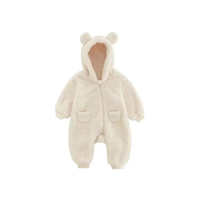 Autumn Spring Clothes Newborn Baby Boys Fleece Cotton Jumpsuit for Baby Girls Hooded Romper Infant Christmas Costumes 0-18M