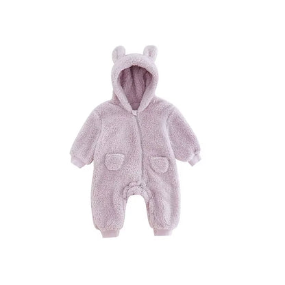 Autumn Spring Clothes Newborn Baby Boys Fleece Cotton Jumpsuit for Baby Girls Hooded Romper Infant Christmas Costumes 0-18M