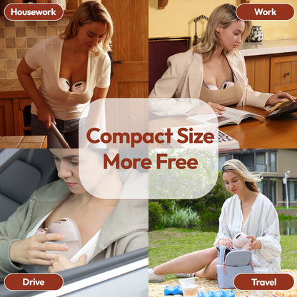 Electric Breast Pump,Wearable for Breastfeeding,Hands-Free, 4 Modes 9 Levels, 3 Flange Sizes(19/21/24Mm), Smart Display