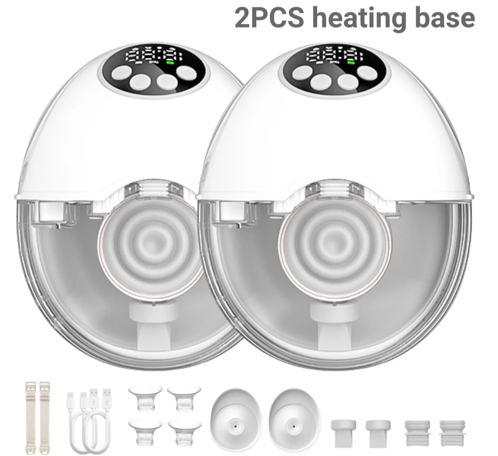 Breast Pump Electric Handsfree BPA Free with Heating & UV Sterilize Lid Optional Wireless Upgrade Wearable Breastfeeding Pump