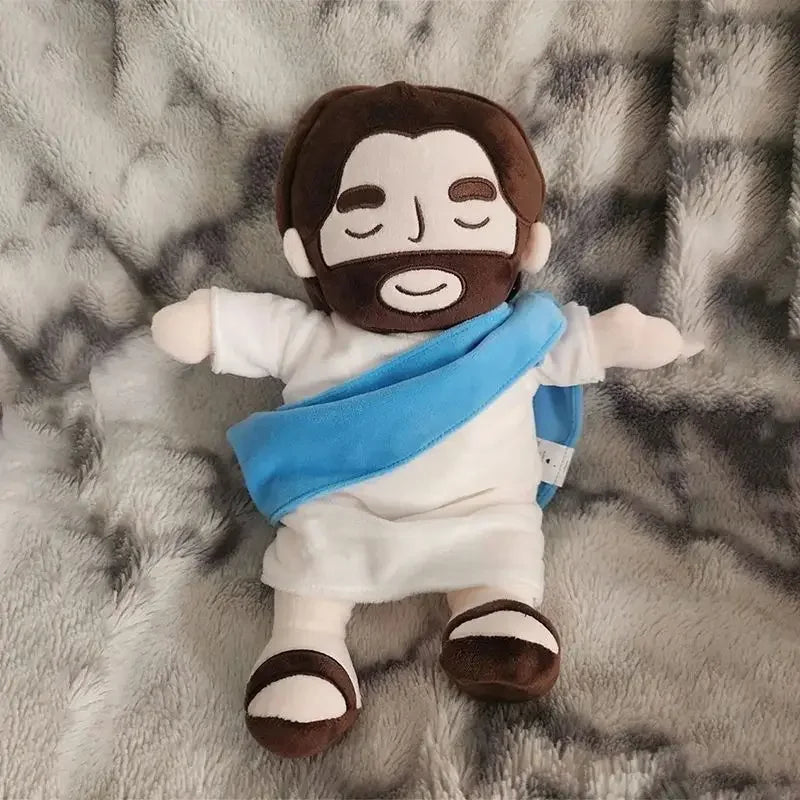Cartoon Breathing Jesus Plush Soothing Toys Doll Baby Children Soft Lamp Music Sleep Soothes Companion Kid Easter Christma Gift