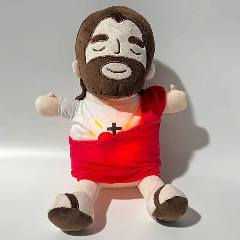 Cartoon Breathing Jesus Plush Soothing Toys Doll Baby Children Soft Lamp Music Sleep Soothes Companion Kid Easter Christma Gift