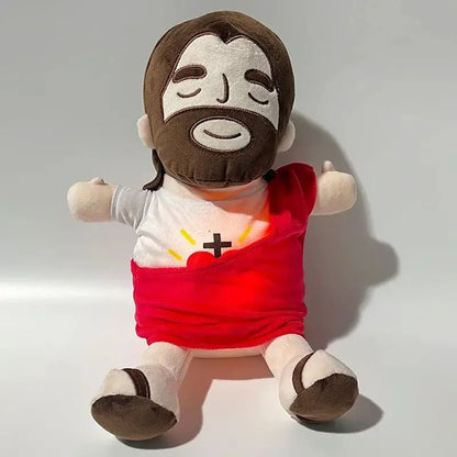 Cartoon Breathing Jesus Plush Soothing Toys Doll Baby Children Soft Lamp Music Sleep Soothes Companion Kid Easter Christma Gift
