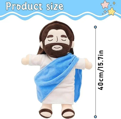 Cartoon Breathing Jesus Plush Soothing Toys Doll Baby Children Soft Lamp Music Sleep Soothes Companion Kid Easter Christma Gift