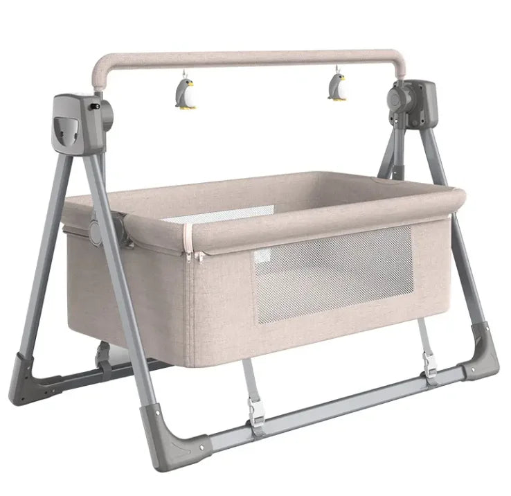 Custom Multi-Function Electric Baby Rocking Cradle Bed Easy Foldable Baby Bassinet with Music Mosquito Net Electronic Baby Swing