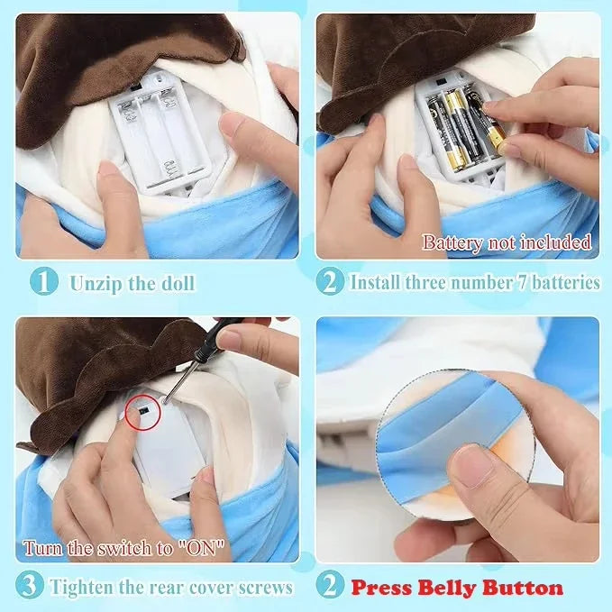 Cartoon Breathing Jesus Plush Soothing Toys Doll Baby Children Soft Lamp Music Sleep Soothes Companion Kid Easter Christma Gift