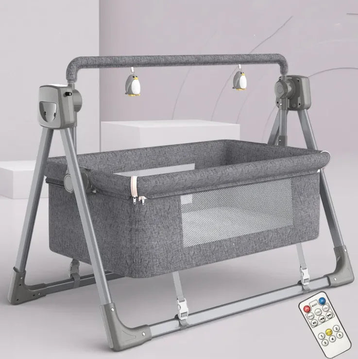 Custom Multi-Function Electric Baby Rocking Cradle Bed Easy Foldable Baby Bassinet with Music Mosquito Net Electronic Baby Swing