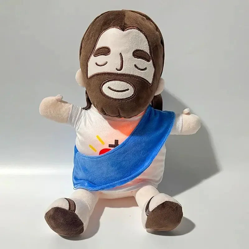 Cartoon Breathing Jesus Plush Soothing Toys Doll Baby Children Soft Lamp Music Sleep Soothes Companion Kid Easter Christma Gift