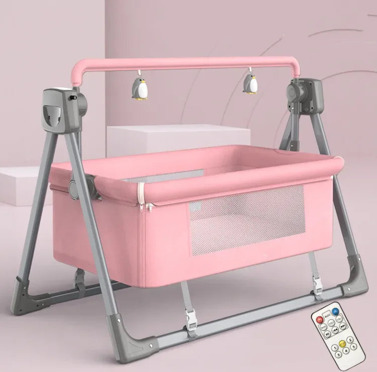 Custom Multi-Function Electric Baby Rocking Cradle Bed Easy Foldable Baby Bassinet with Music Mosquito Net Electronic Baby Swing