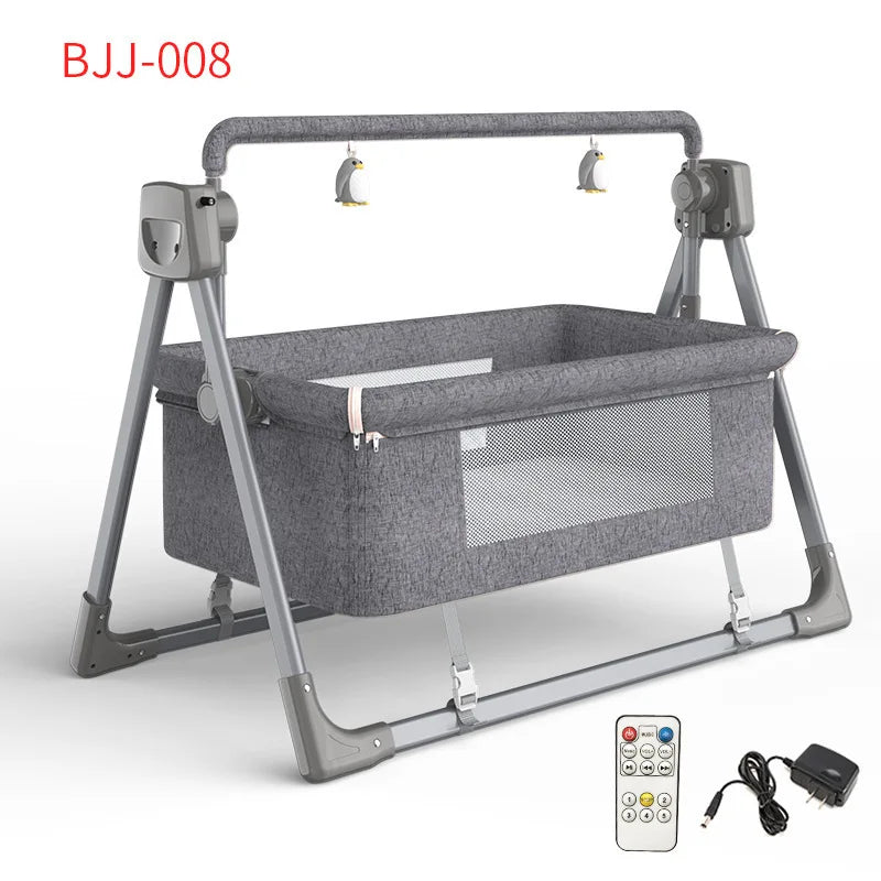 Custom Multi-Function Electric Baby Rocking Cradle Bed Easy Foldable Baby Bassinet with Music Mosquito Net Electronic Baby Swing