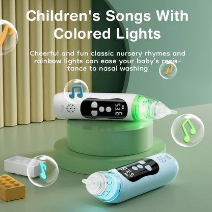 MAMIJOY Baby Electric Nasal Aspirator Nose Suction Device with Food Grade Silicone Mouthpiece 6 Suction Modes and Soothing Music
