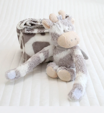 Plush Baby Security Blanket Set  with Stuffed Animal