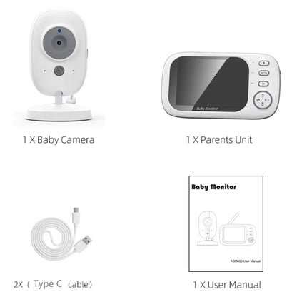 New 3.5'' Video Baby Monitor Night Vision Security Cam 2.4G Mother Kid 2 Way Audio Talk Video Surveillance Cam with Temperature