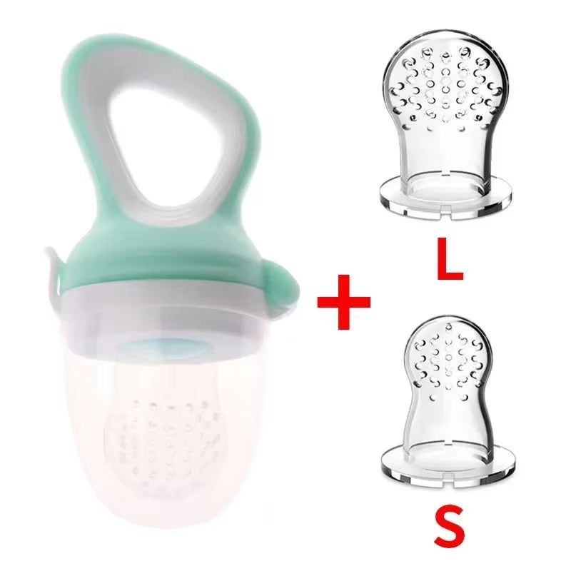 Baby Fresh Fruit Food Feeder Pacifier with BPA Free Silicone Pouch Infant Teething Toy Baby Supplement Food Feeding Soother