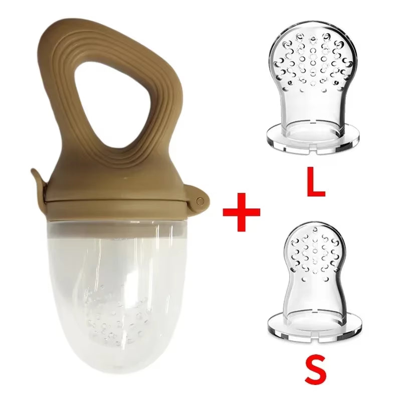 Baby Fresh Fruit Food Feeder Pacifier with BPA Free Silicone Pouch Infant Teething Toy Baby Supplement Food Feeding Soother