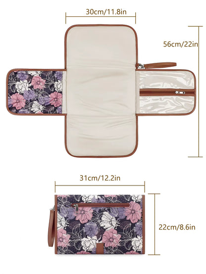 Portable Diaper Changing Pad, Portable Changing Pad for Newborn Girl & Boy - Baby Changing Pad with Smart Wipes Pocket