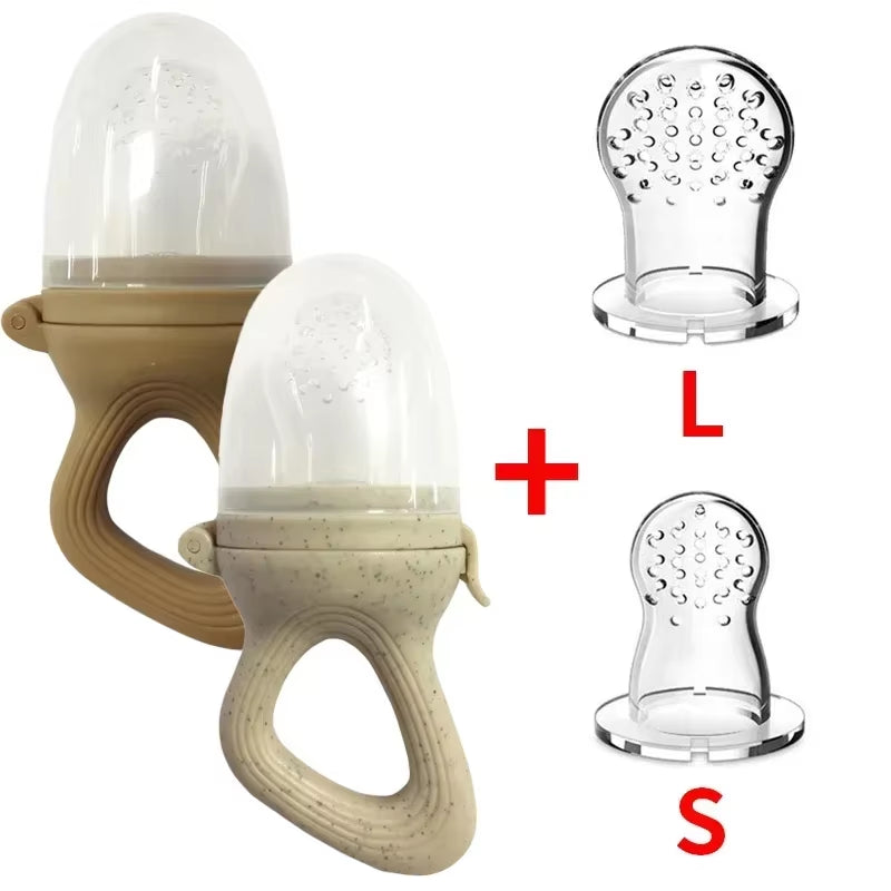 Baby Fresh Fruit Food Feeder Pacifier with BPA Free Silicone Pouch Infant Teething Toy Baby Supplement Food Feeding Soother