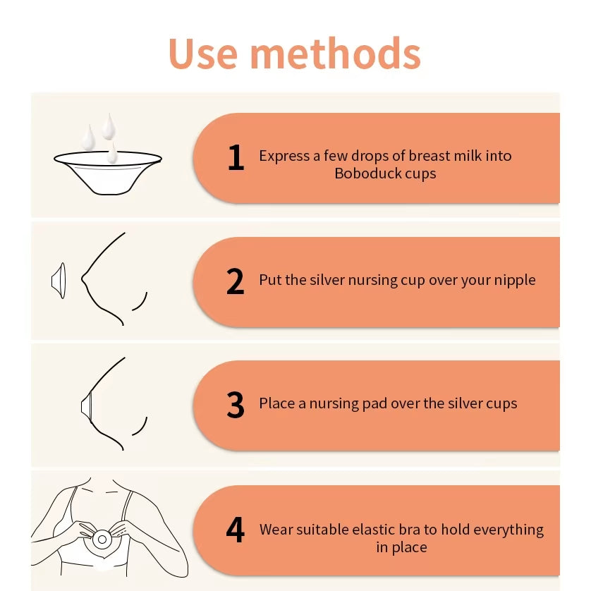 The Original Silvering Nursing Cups - Tri-Laminate Silver-Nipple Shields for Nursing Newborn -Breastfeeding Essentials - Protect