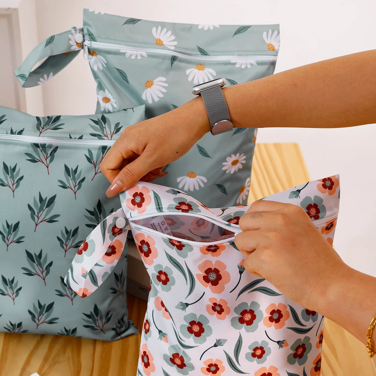 3PCS Waterproof and Reusable Wetbag - Convenient and Durable Solution for Storing Wet Items