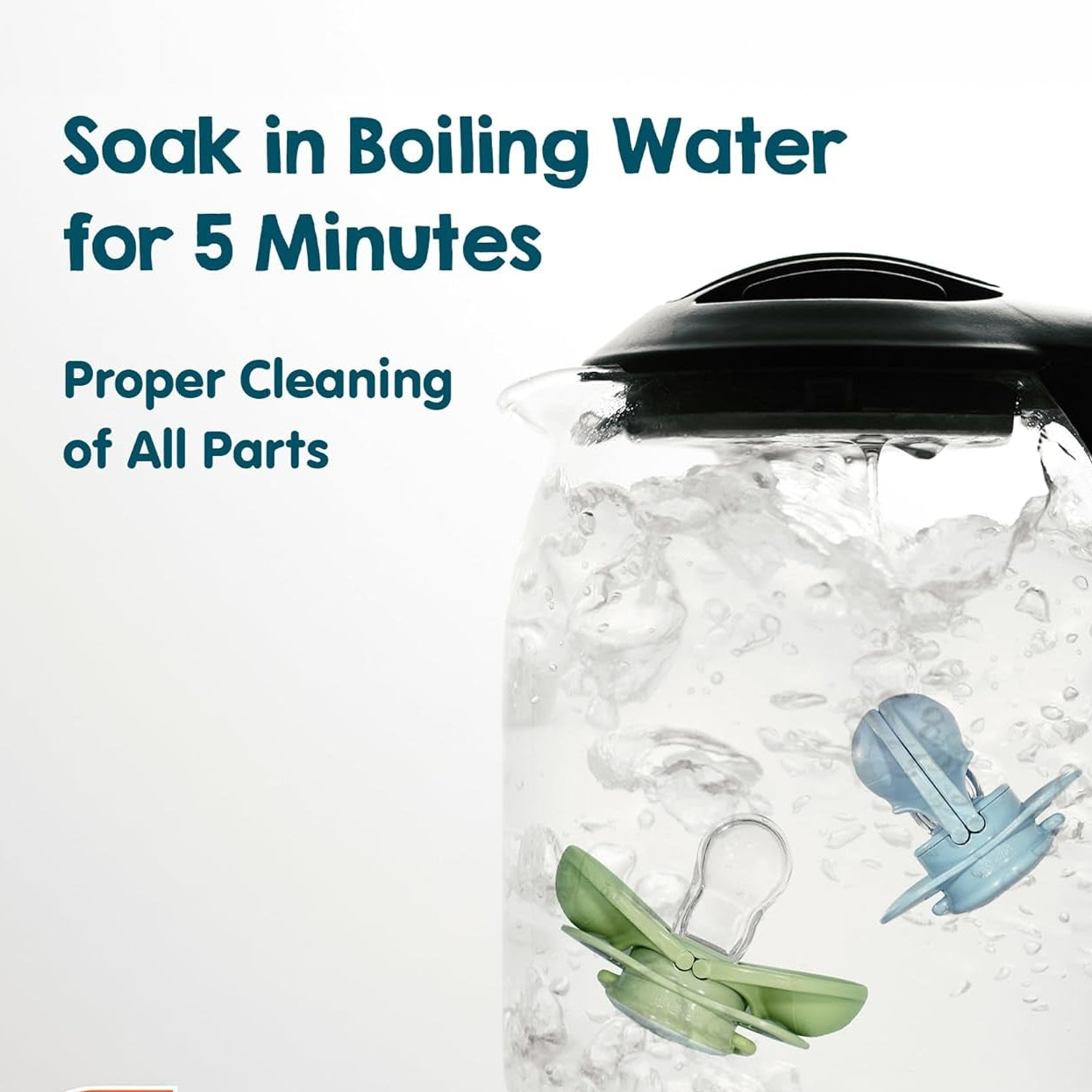 Keep-It-Kleen Baby Pacifier 2-Pack Closes When Dropped - Bpa-Free Silicone Orthodontic Nipple, Ideal for Travel, Nipple Stays Clean, 0-36 Months - Panda/Sloth Design