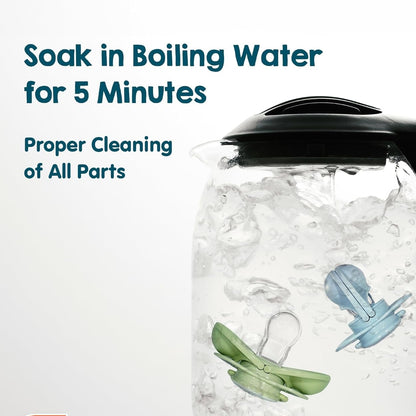 Keep-It-Kleen Baby Pacifier 2-Pack Closes When Dropped - Bpa-Free Silicone Orthodontic Nipple, Ideal for Travel, Nipple Stays Clean, 0-36 Months - Panda/Sloth Design