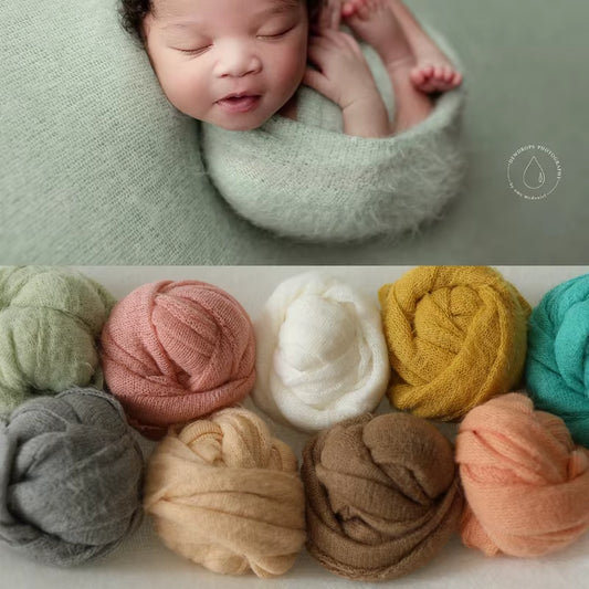 8 Color Newborn Photography Props Baby Wraps Photo Shooting Accessories Photograph Studio Blanket Backdrop Mohair Elastic Fabric